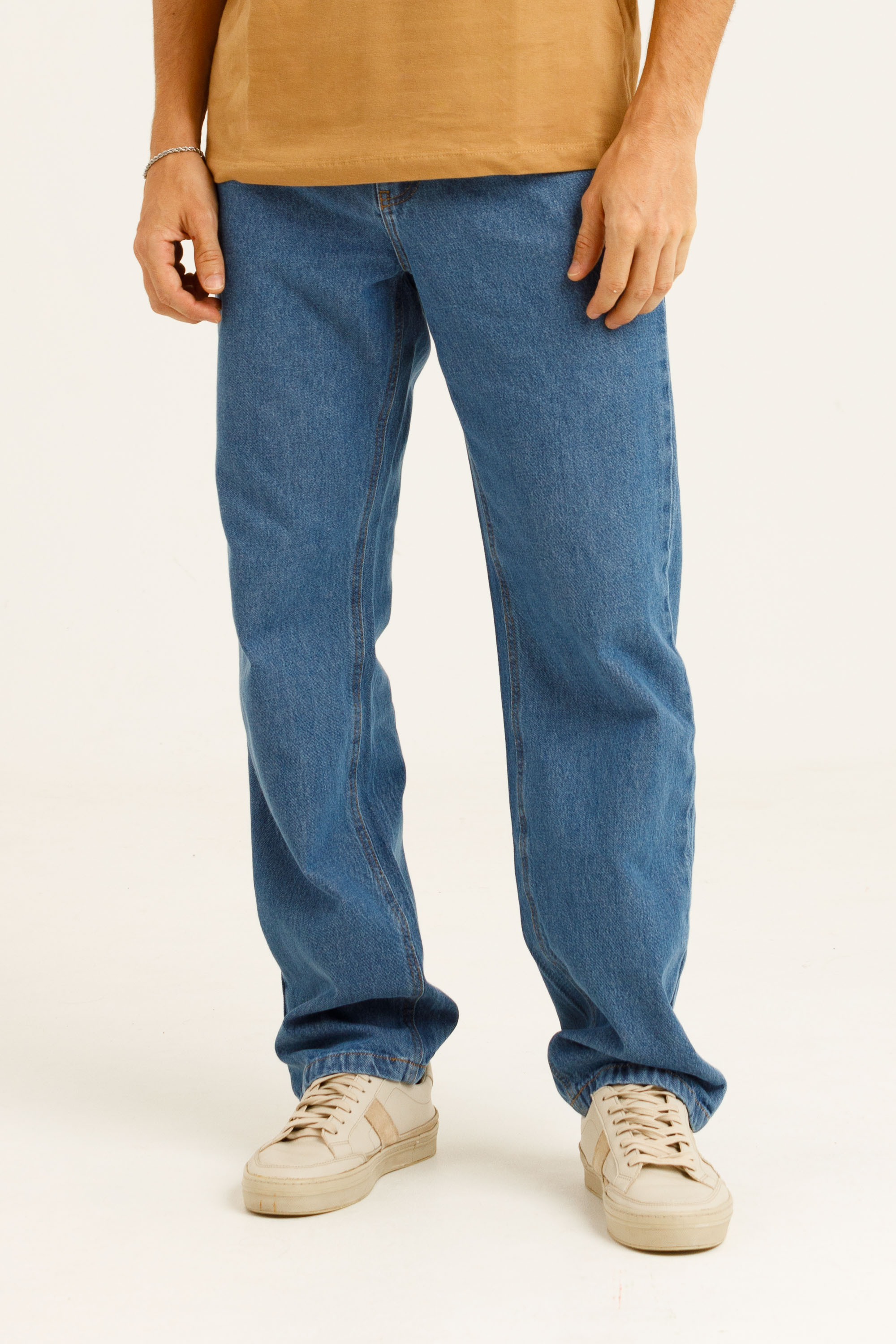 Calça Masculina Jeans Reta Indigo Médio 100% Algodão ROCKSHAM