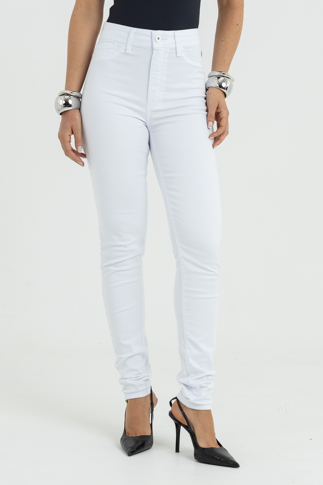 Calça Feminina Cintura Alta Pant Color Branca ROCKSHAM