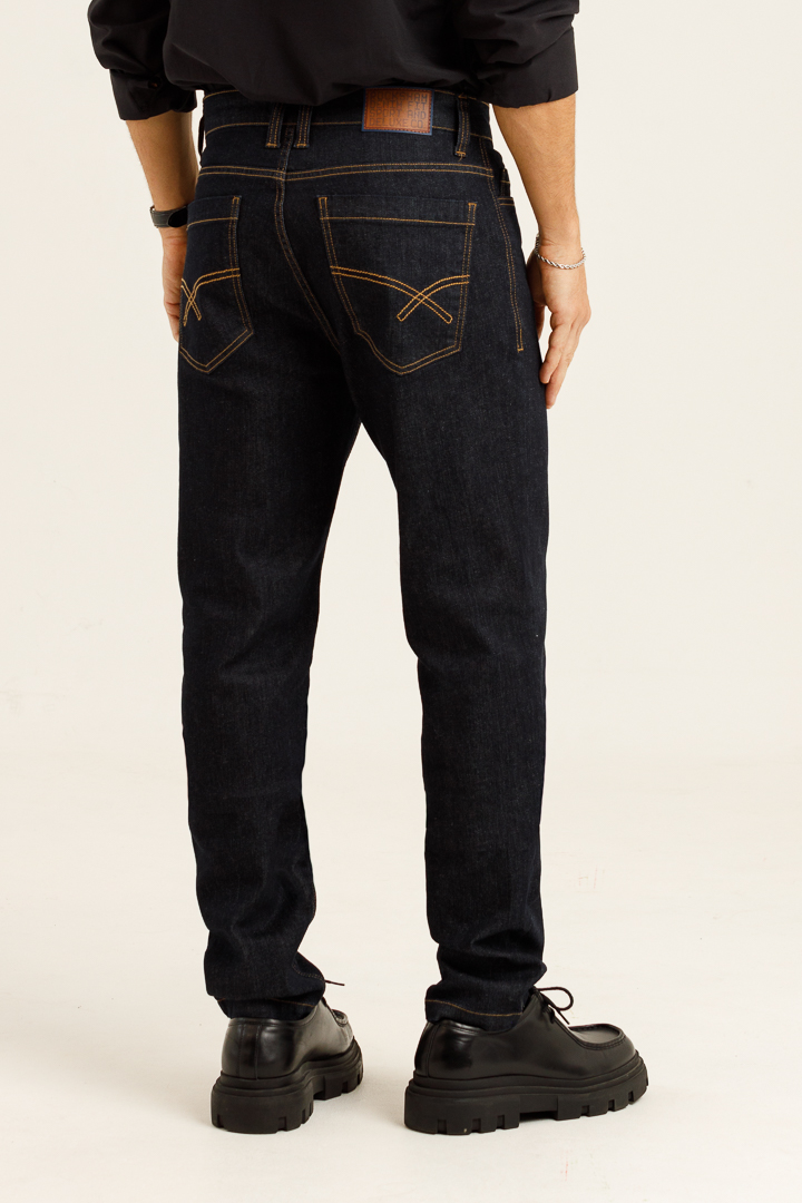 Calça Masculina Skinny Denim Blue Black Índigo Escuro | ROCKSHAM