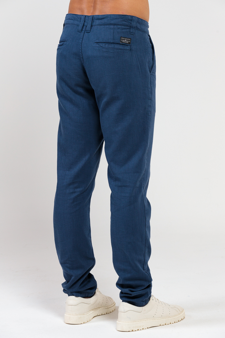 Calça Masculina Chino de Linho Azul Marinho | ROCKSHAM